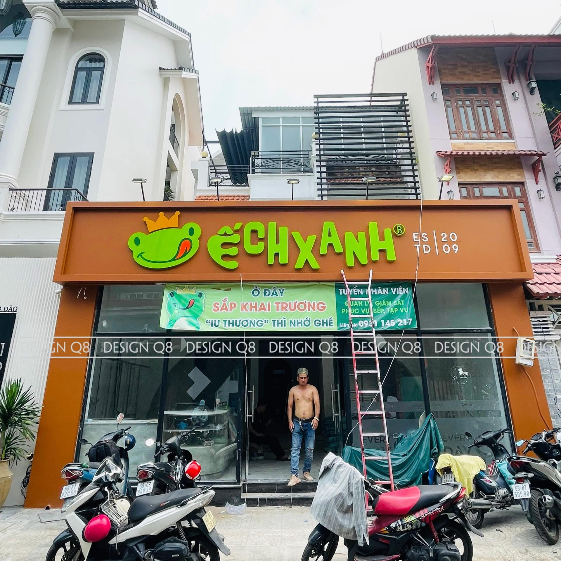 Bảng hiệu alu chữ nổi kết hợp đèn LED âm bản