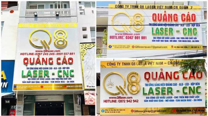 Q8 Laser Việt Nam - Đơn vị chuyên thi công biển quảng cáo, khắc laser CNC và nội thất
