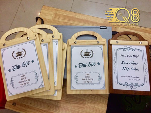 Làm menu gỗ, thực đơn gỗ theo yêu cầu rẻ bền đẹp