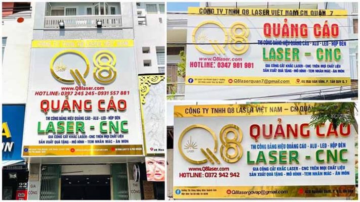 Q8 Laser Việt Nam - Địa chỉ làm hộp đèn mica 5 mặt uy tín, chất lượng