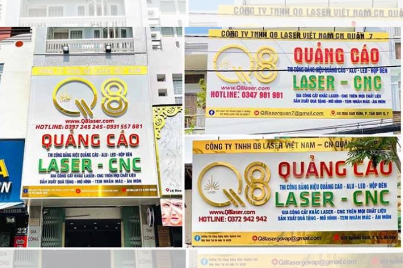 Q8 Laser Việt Nam - Đơn vị thi công vách logo uy tín, chuyên nghiệp tại HCM