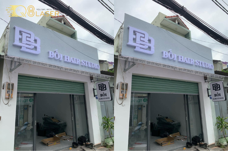 Bảng hiệu inox vàng gương sang trọng