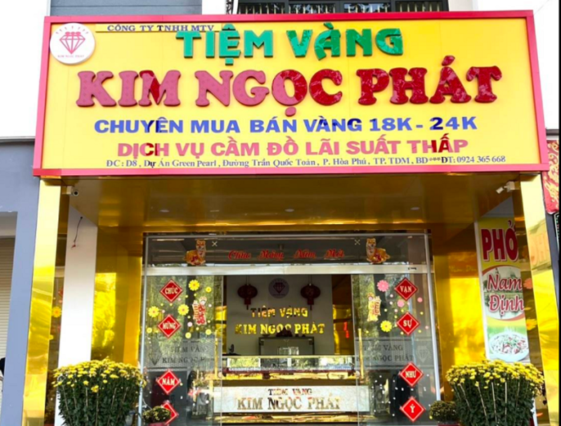 Bảng hiệu tiệm vàng chữ nổi mica/alu