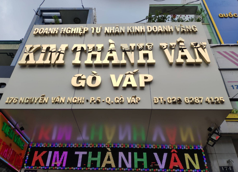 Bảng hiệu tiệm vàng đèn LED