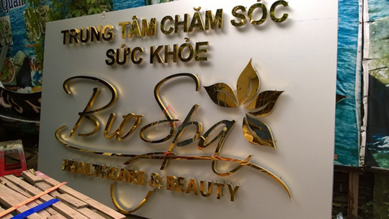 Kích thước bảng hiệu inox ăn mòn thông dụng
