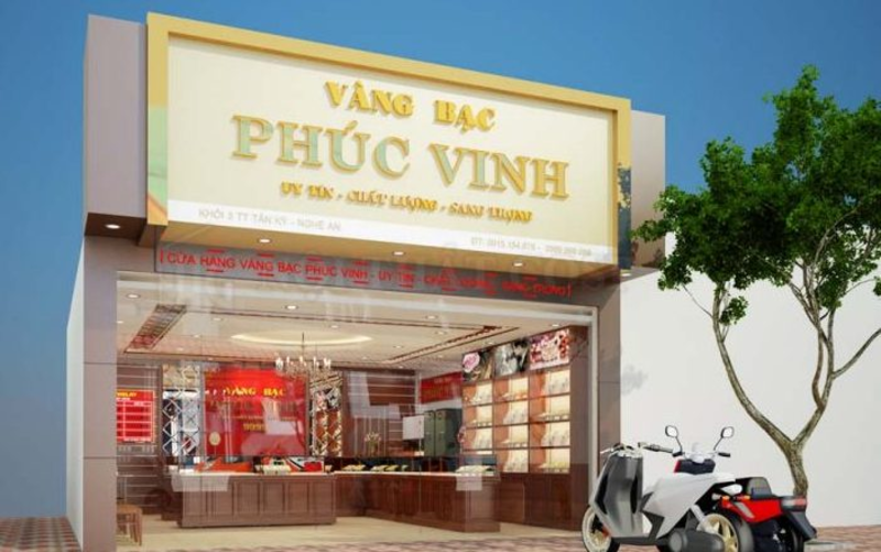 Mẫu bảng hiệu tiệm vàng sang trọng, nổi bật