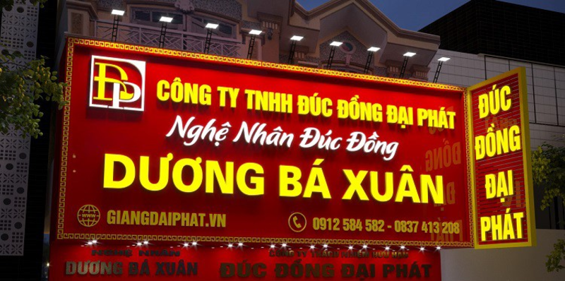 Nội dung trên bảng hiệu tiệm vàng