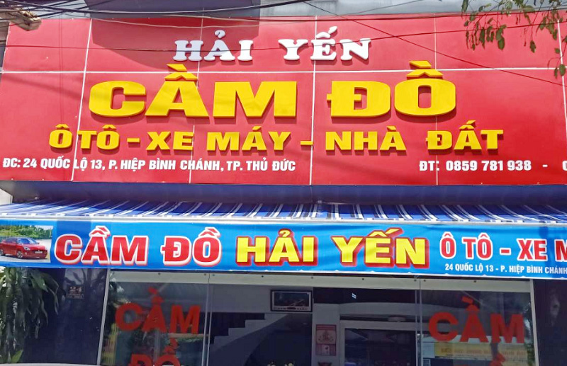 Ảnh thực tế bảng hiệu cầm đồ mặt tiền