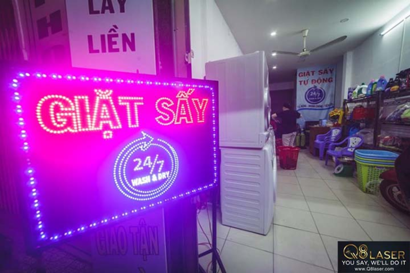 Bảng hiệu giặt sấy bằng alu