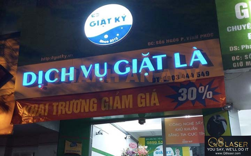 Bảng hiệu giặt sấy đẹp thu hút khách hàng ngay từ xa