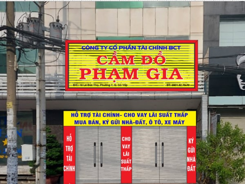 Mẫu bảng hiệu cầm đồ đơn giản, dễ nhận diện