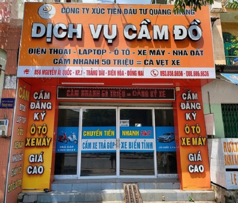 Kích thước phù hợp cho bảng hiệu tiệm cầm đồ