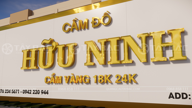 Mẫu bảng hiệu cầm đồ kết hợp logo đẹp