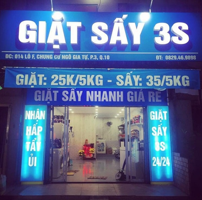 Mẫu bảng hiệu giặt sấy giặt ủi giặt là giá rẻ đẹp