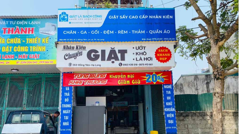 Tại sao tiệm giặt sấy cần bảng hiệu nổi bật?