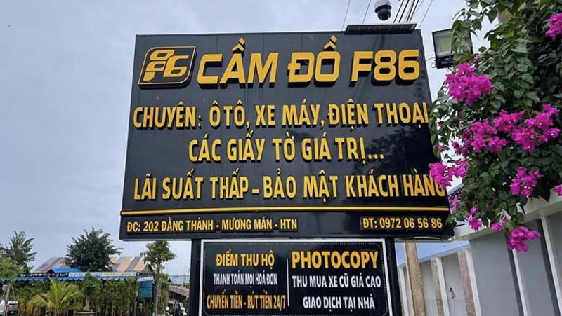 Thi công bảng hiệu cầm đồ alu bền đẹp