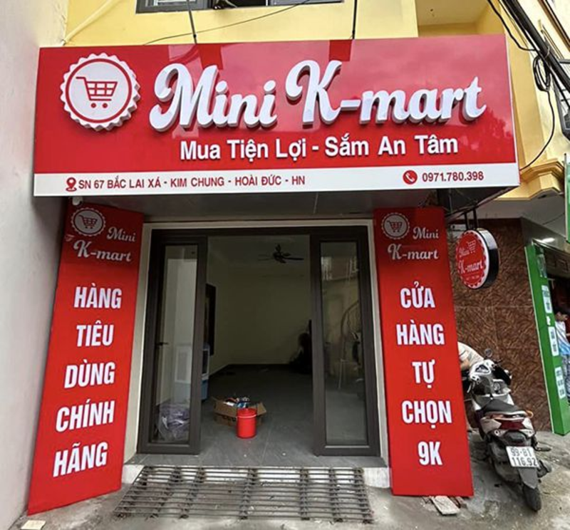 Bảng hiệu cửa hàng tạp hóa alu