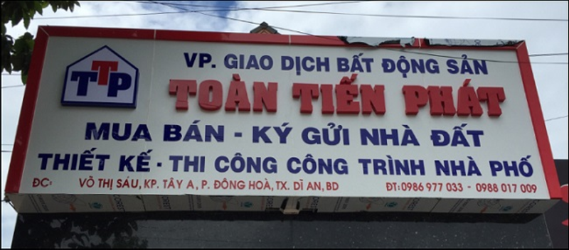 Bảng hiệu nhà đất đơn giản – tiết kiệm chi phí nhưng vẫn nổi bật