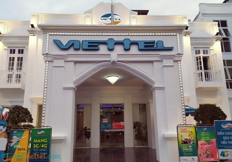 Bảng hiệu Viettel bằng inox hoặc tôn sơn tĩnh điện