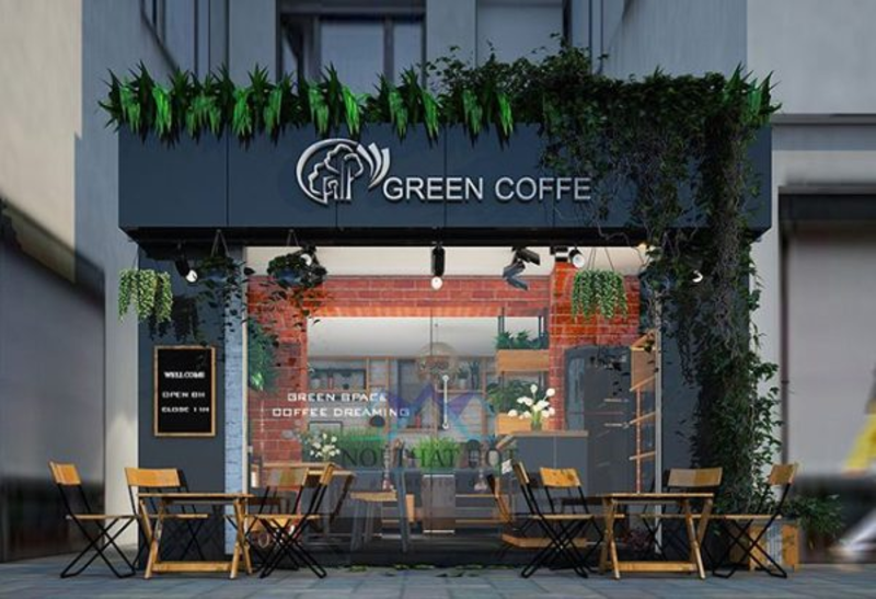 Biển hiệu cafe phong cách handmade, decor tự nhiên