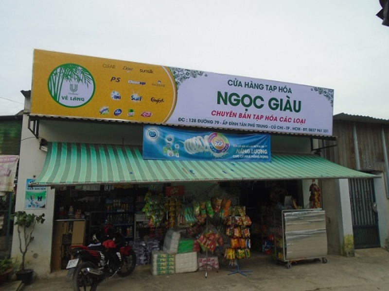 Gợi ý phối màu cho bảng hiệu tạp hóa