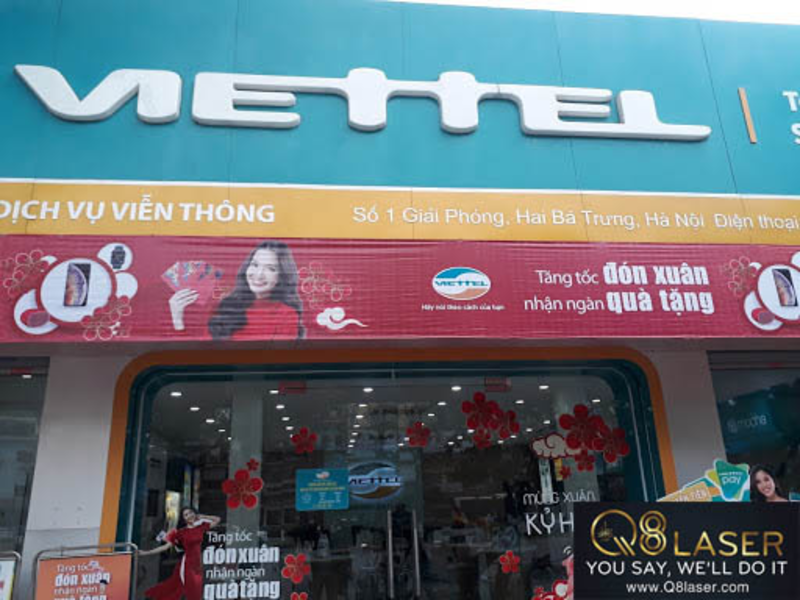 Phối màu bảng hiệu Viettel đúng chuẩn thương hiệu