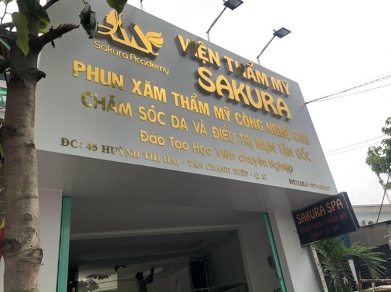 Mẫu bảng hiệu phun xăm thẩm mỹ đẹp nghệ thuật