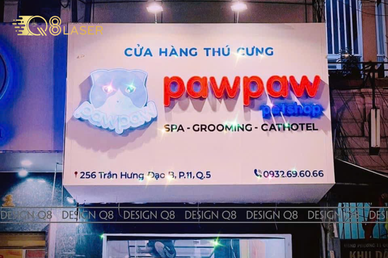 Bảng hiệu Alu chữ nổi đèn led