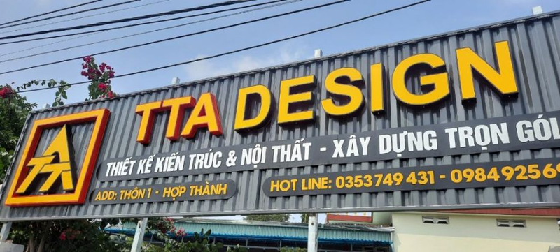 Bảng hiệu công ty xây dựng bằng đèn LED