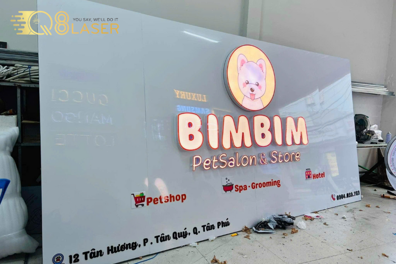 Bảng hiệu quận Bình Tân bằng chữ nổi inox