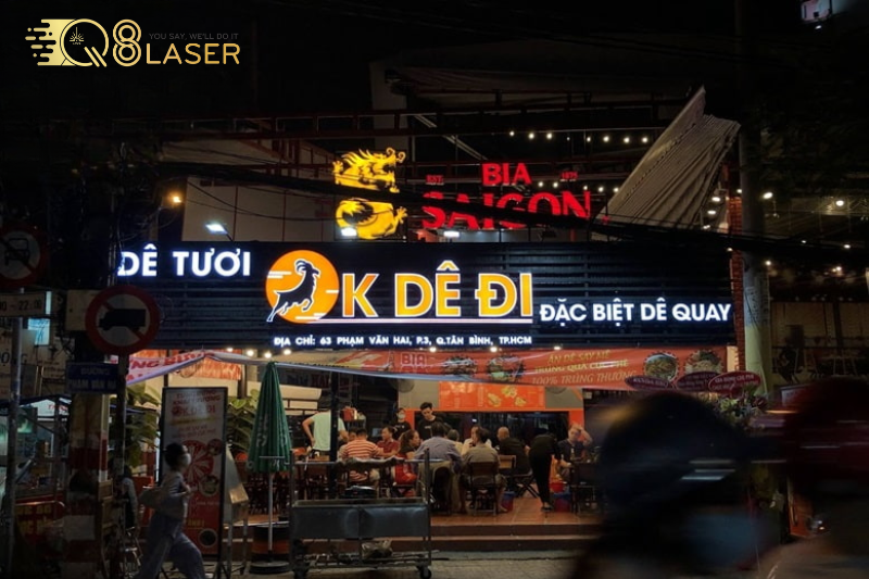 Bảng hiệu quán nhậu bình dân đẹp, thu hút ánh nhìn.