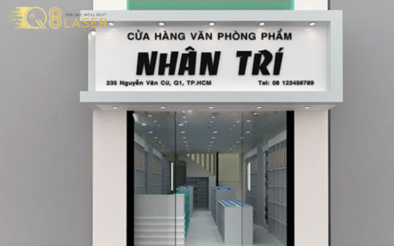 Bảng hiệu văn phòng phẩm bằng gỗ