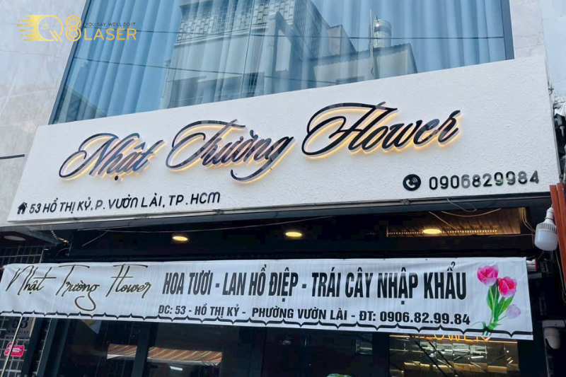 Biển hiệu quận Bình Tân chữ inox xước tinh tế