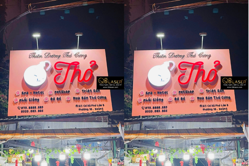 Biển hiệu quận Bình Tân nền alu lớn gắn logo nổi