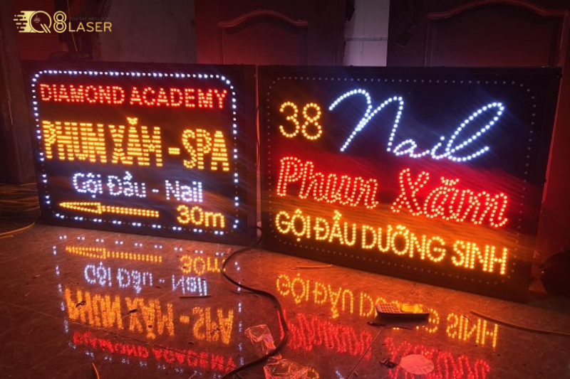 Biển vẫy đèn led quận Bình Tân kiểu tròn hiện đại, dễ nhận diện.