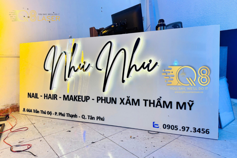 Gia công chữ nổi tại Bình Tân - Chữ nổi inox vàng gương