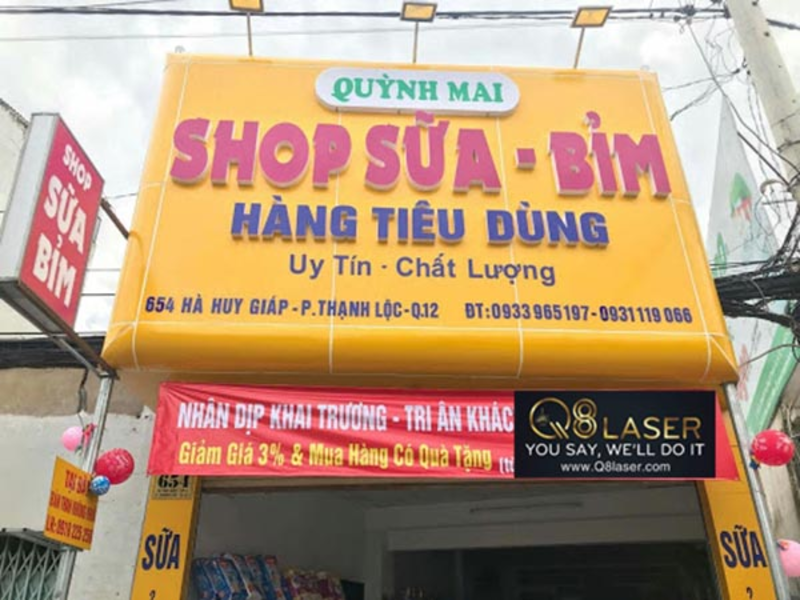 Gợi ý phối màu và kiểu chữ cho bảng hiệu cửa hàng sữa