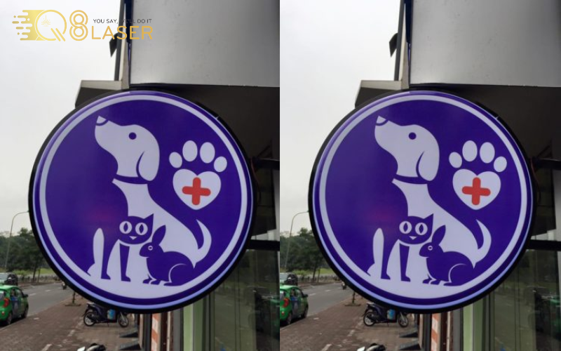 Mẫu bảng hiệu kết hợp hình thú cưng đáng yêu