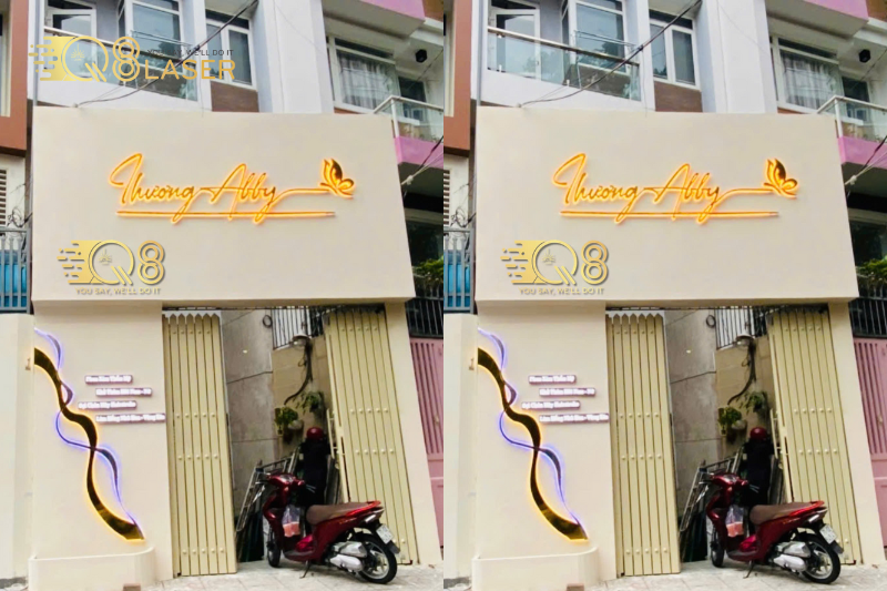 Mẫu biển alu phong cách tối giản nhưng ấn tượng.