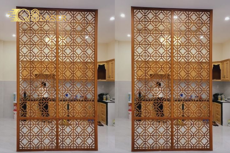 Mẫu vách CNC hoa văn lá đẹp, cắt chuẩn tại Bình Tân