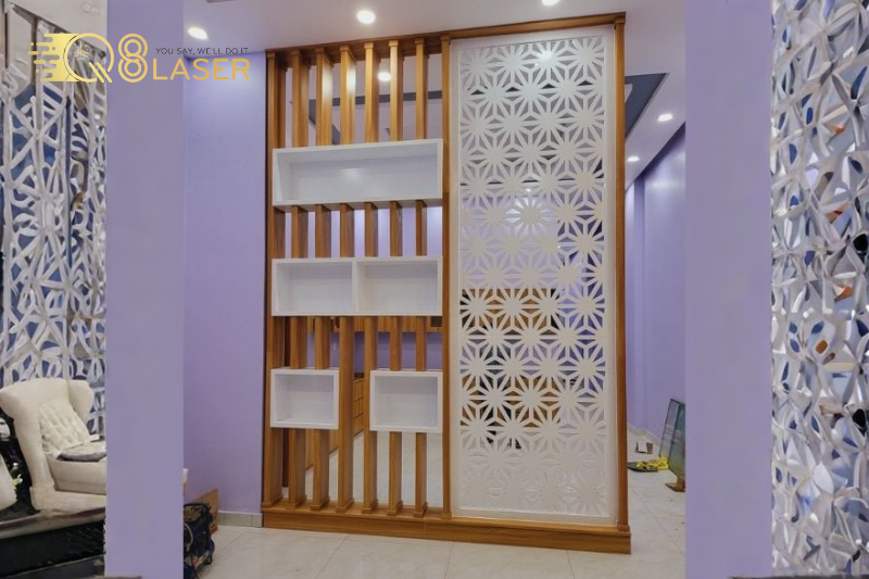 Mẫu vách CNC trang trí shop thời trang đẹp mắt