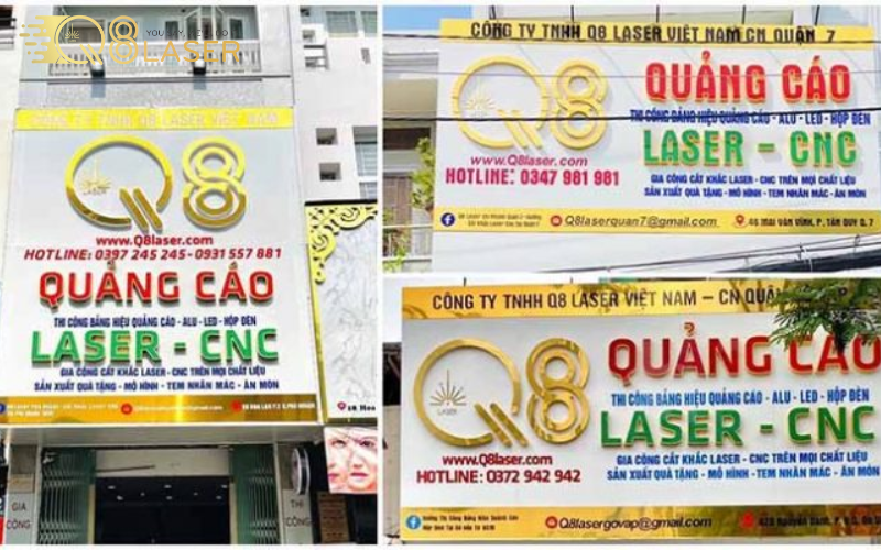 Q8 Laser Việt Nam – Đơn vị thi công bảng hiệu văn phòng phẩm uy tín tại TP.HCM