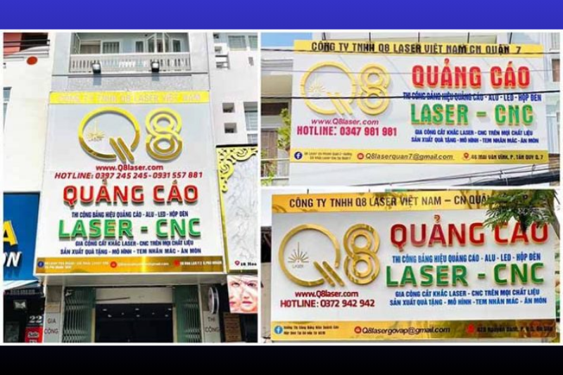 Q8 Laser Việt Nam – Đơn vị thi công chữ nổi mica quận Bình Tân