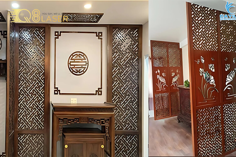 Vách CNC ngăn phòng phong cách tối giản