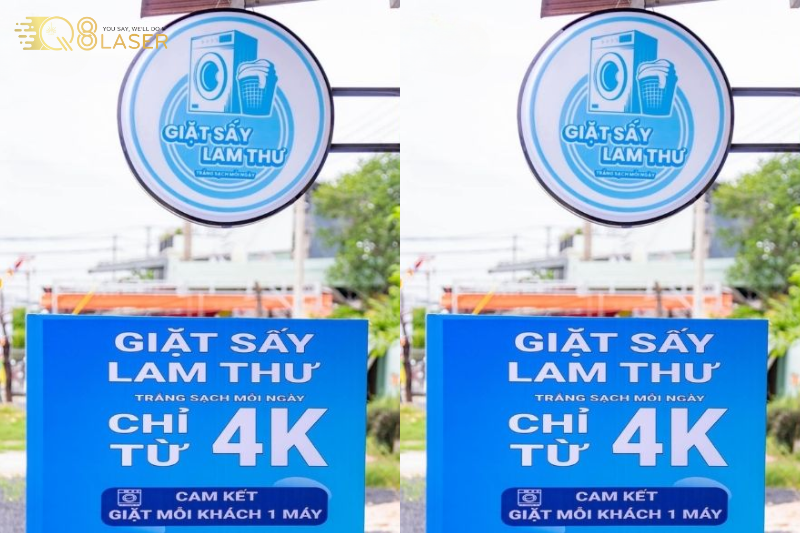 Bảng giặt sấy gọn gàng, sáng