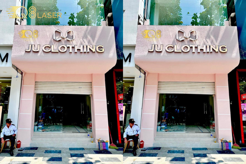 Bảng hiệu cemboard kết hợp chữ nổi tăng tính thẩm mỹ