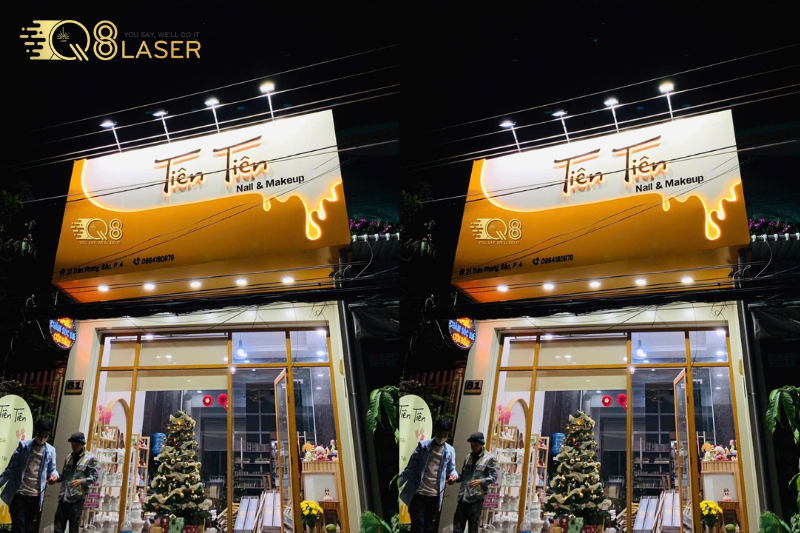 Bảng hiệu cemboard sơn gai phù hợp không gian ngoài trời