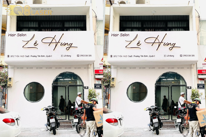 Bảng hiệu cemboard sơn gai tạo hiệu ứng bề mặt ấn tượng