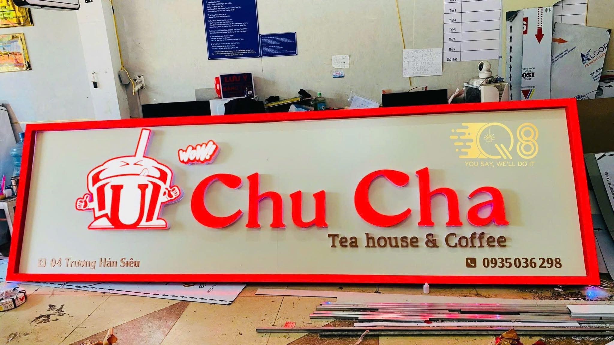bảng hiệu cửa hàng trà sữa