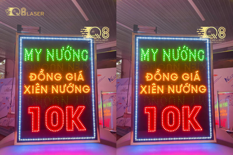 Bảng hiệu dọc giúp khách dễ nhìn từ 2 chiều